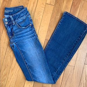 Boot legged light wash jeans